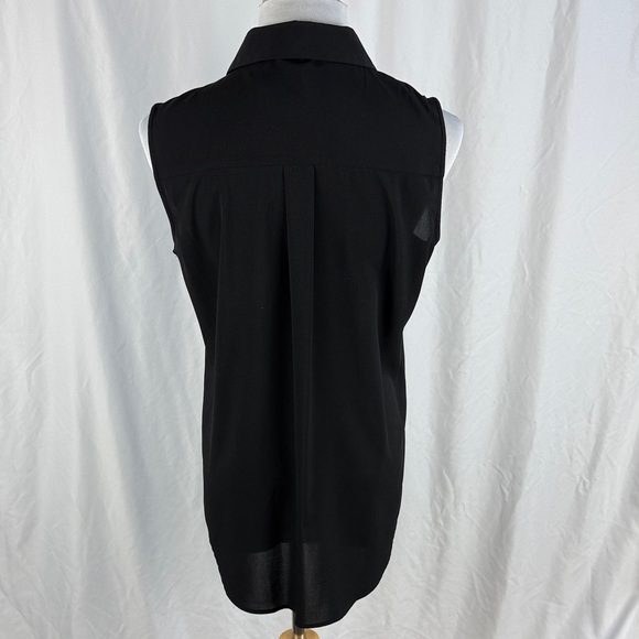 Tommy Hilfiger Black Sleeveless Button-Down Tunic Shirt - Picture 4 of 5
